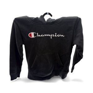 Champion Kids Black and Gray Athletic Pullover Hoodie Size 6 Relaxed Fit